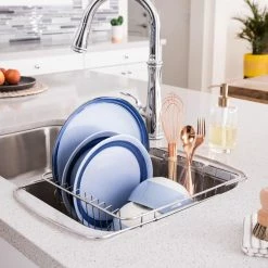The Better House Adjustable Over-The-Sink Dish Drainer (with Cutlery Holder)