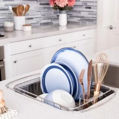 The Better House Adjustable Over-The-Sink Dish Drainer (with Cutlery Holder)