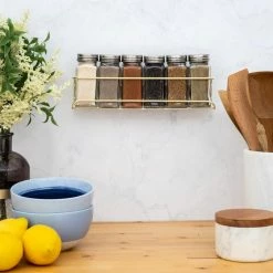 The Better House Organizers Brass Spice Shelf