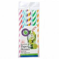 The Better House Kitchen Essentials Bendable Paper Straws (Set Of 25)