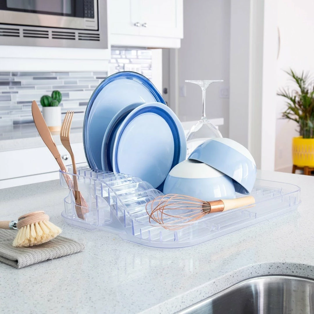 The Better House Sinkware Crystal-Clear Dish Rack Set 2 The Better House Sinkware Crystal-Clear Dish Rack Set