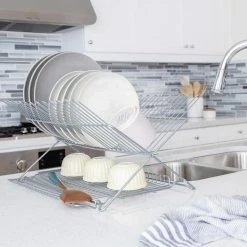 The Better House Sinkware Metallic Folding Dish Rack