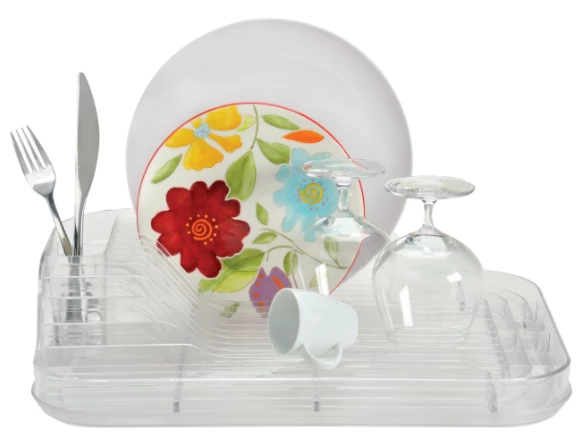The Better House Sinkware Crystal-Clear Dish Rack Set 1 The Better House Sinkware Crystal-Clear Dish Rack Set