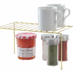 The Better House Organizers Small Brass Storage Shelf