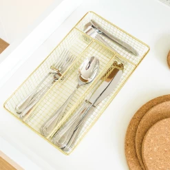 The Better House Organizers Cutlery Tray (Brass)